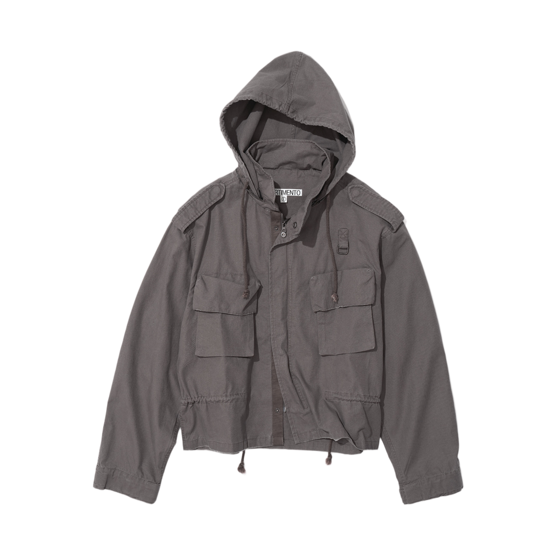 (W) 파르티멘토 워시드 크롭 M65 필드 자켓 웜 그레이((W) Partimento Washed Crop M65 Field Jacket Warm Grey)