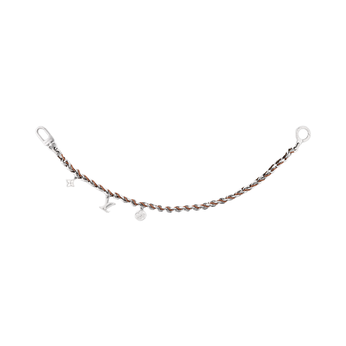 M02755 Louis Vuitton LV Braided Chain Belt Palladium