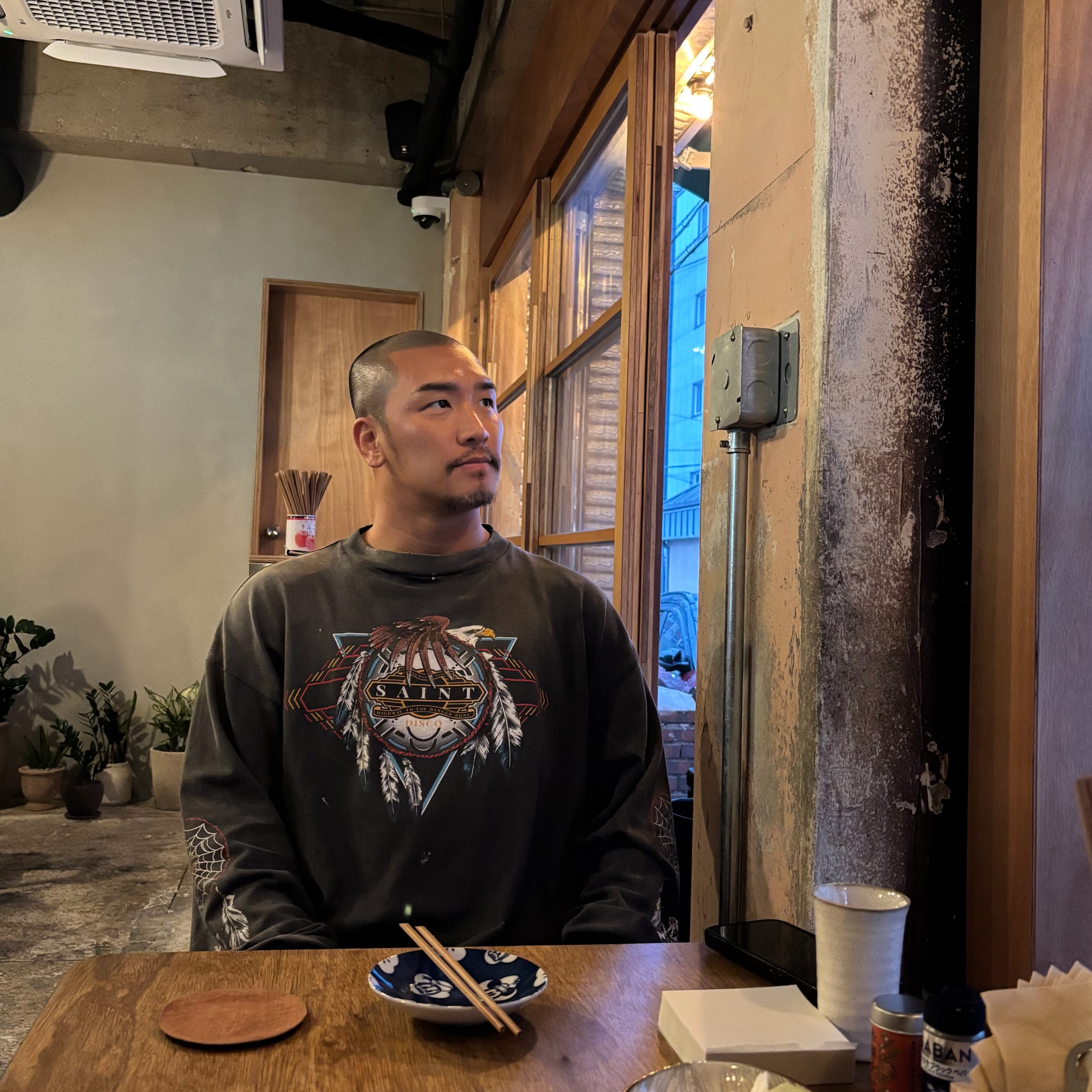 Saint Mxxxxxx x Teflon Disco Miles Lasalle L/S T-Shirt Black - 25SS 착용 스타일