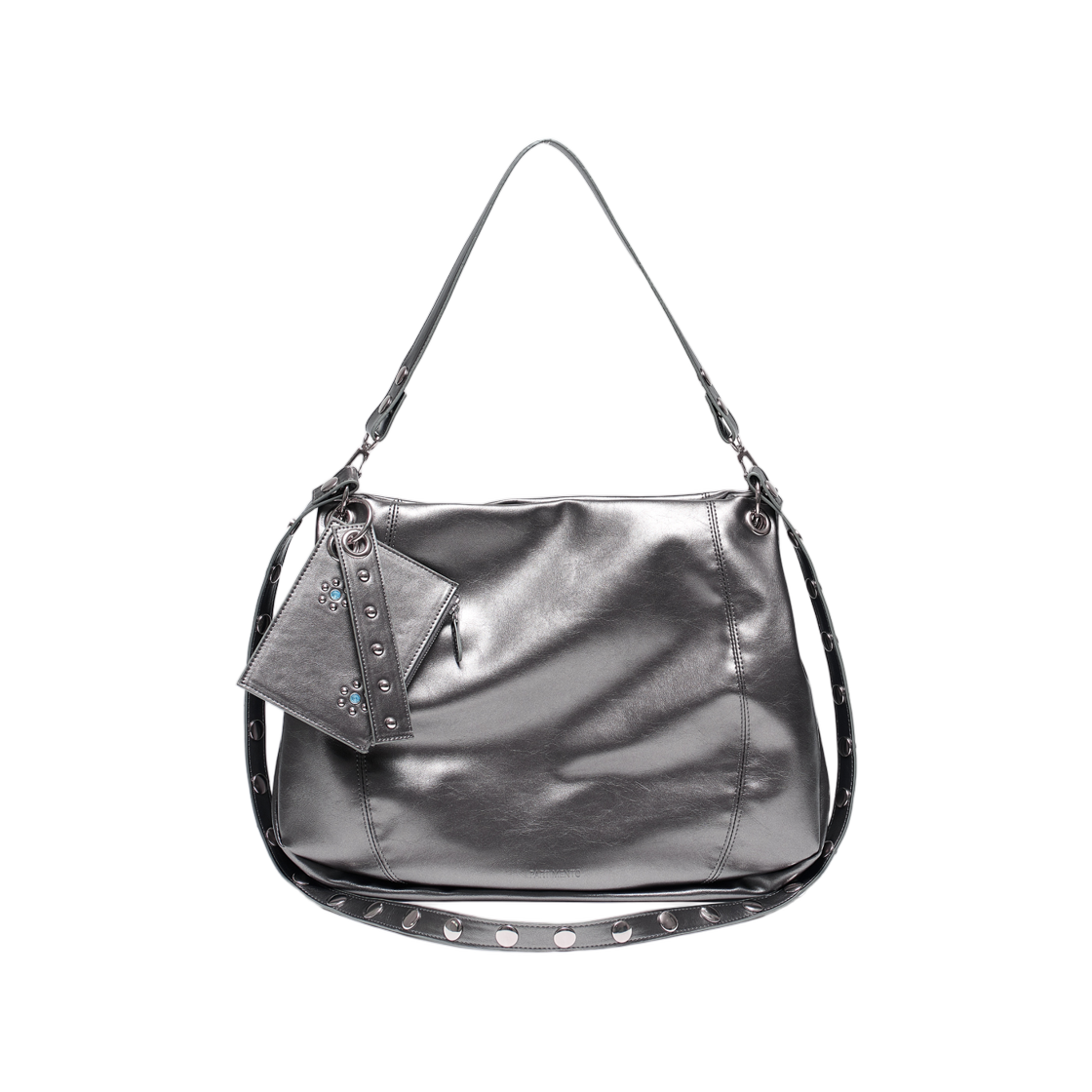 (W) 파르티멘토 투웨이 레더 호보백 건메탈((W) Partimento 2Way Leather Hobo Bag Gunmetal)