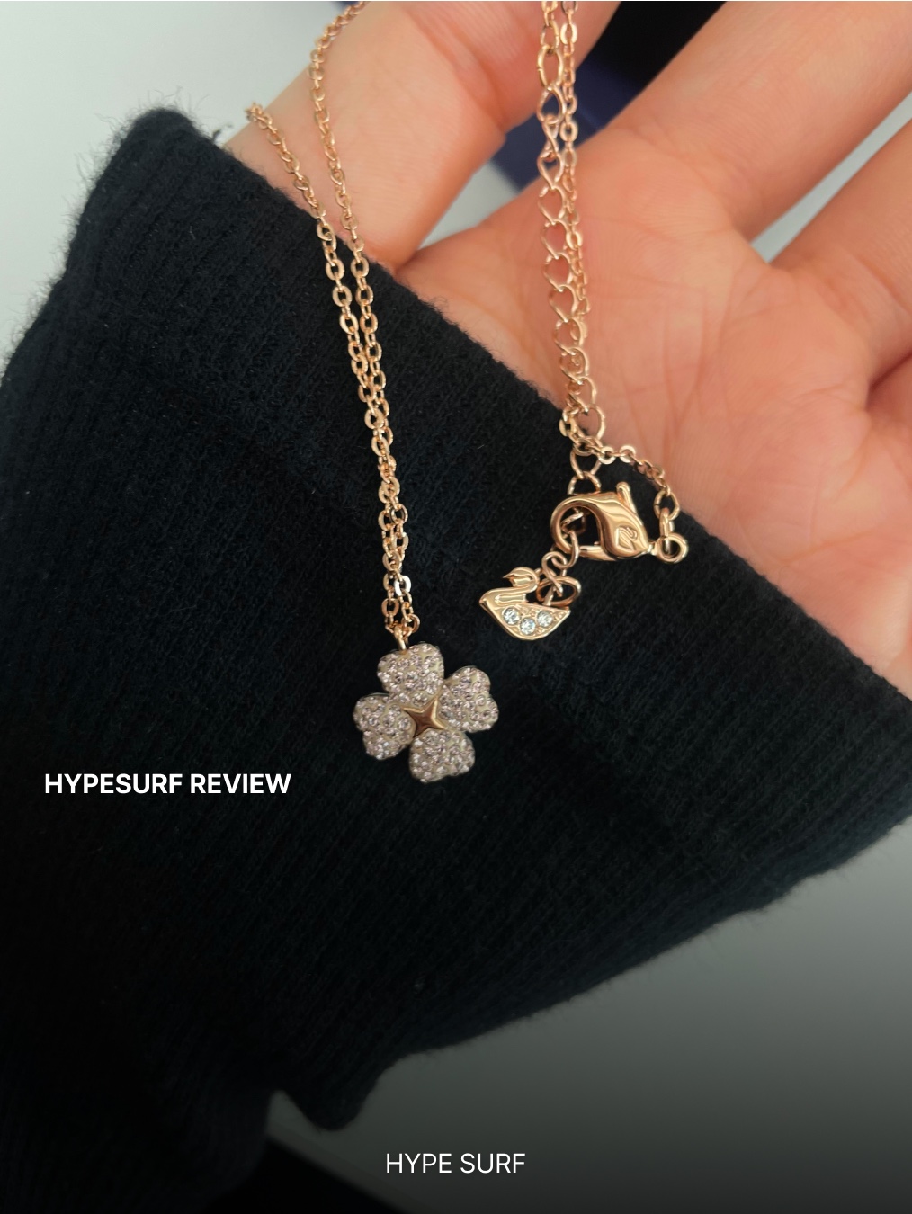 (W) Swarovski Latisha Pendant Pink Rose Gold Plated 착용 스타일 - 1
