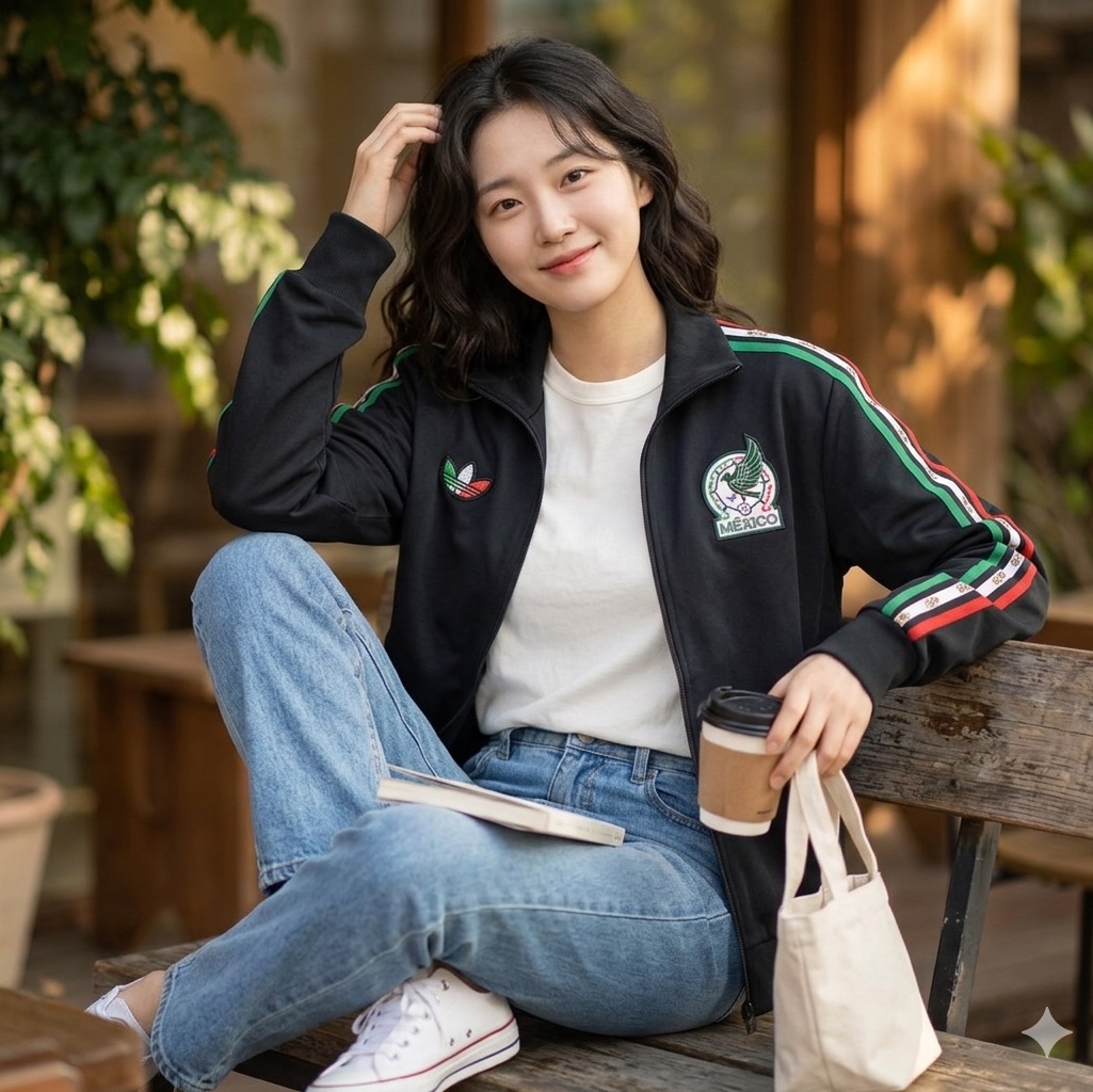 Adidas x Someone Somewhere Mexico Top Black - KR Sizing (Non Marking Ver.), Adidas Spain 2026 Away Jersey Off White - US Sizing (Non Marking Ver.) 착용 스타일 - 5