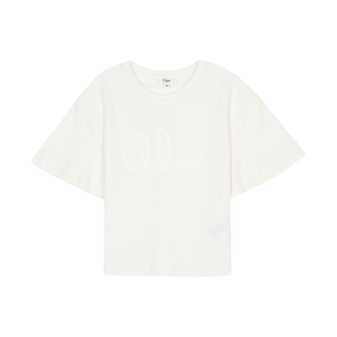 (키즈) 끌로에 로고 숏슬리브 티셔츠 화이트((Kids) Chloe Logo Short Sleeve T-Shirt White)