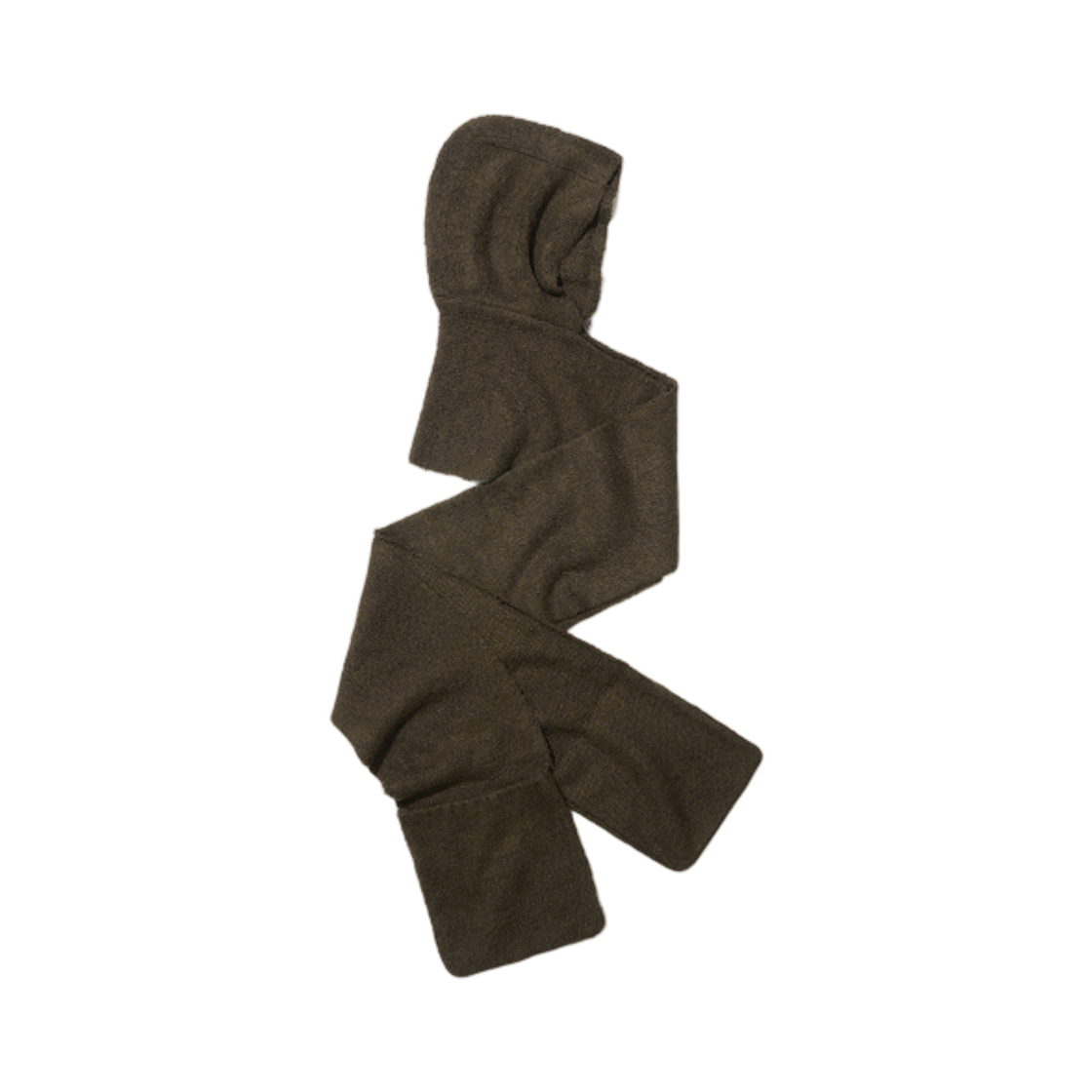 (W) 파르티멘토 후드 포켓 니트 머플러 브라운((W) Partimento Hooded Pocket Knit Muffler Brown)