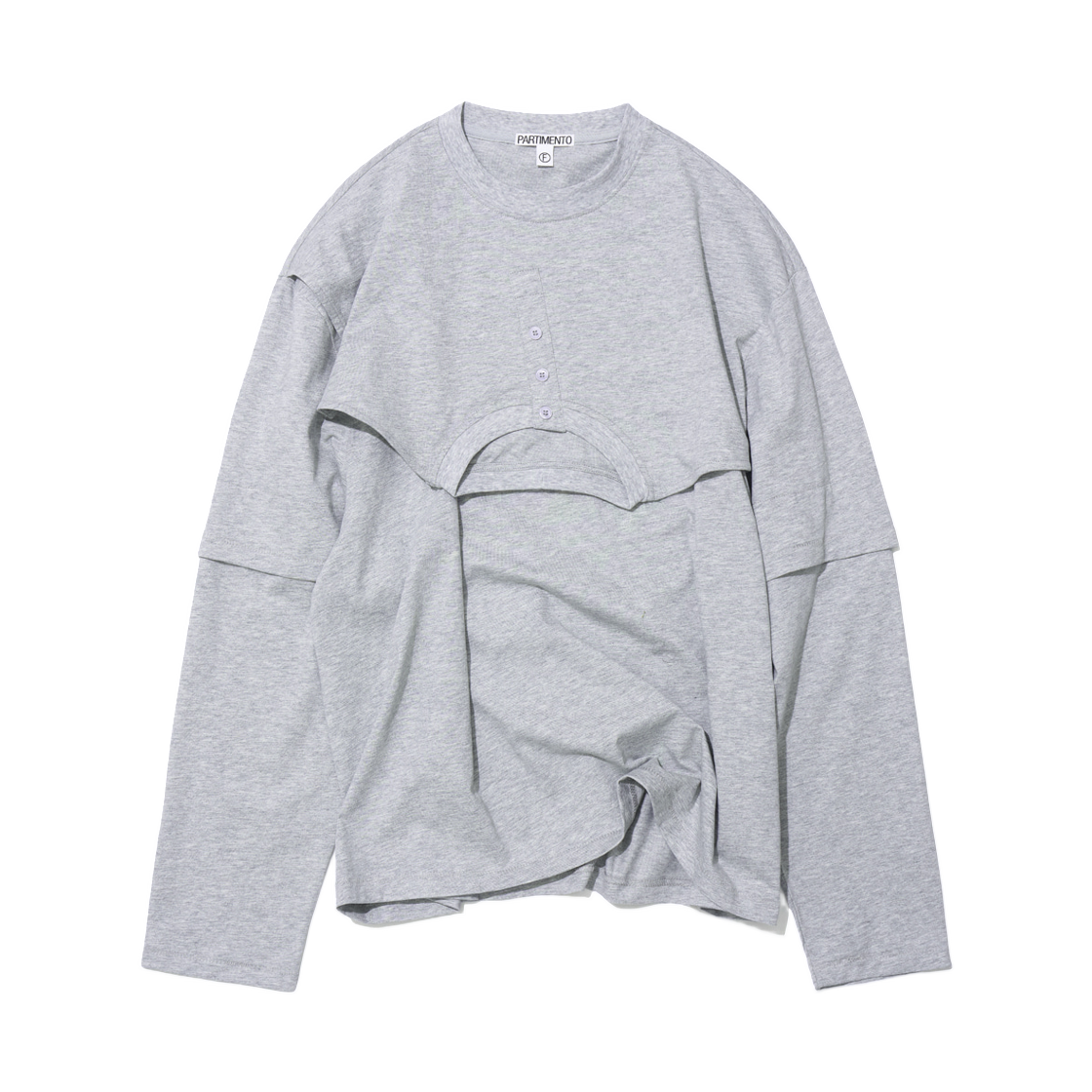 (W) 파르티멘토 디컨스트럭티드 레이어드 티셔츠 멜란지((W) Partimento Deconstructed Layered T-Shirt Melange) - 1