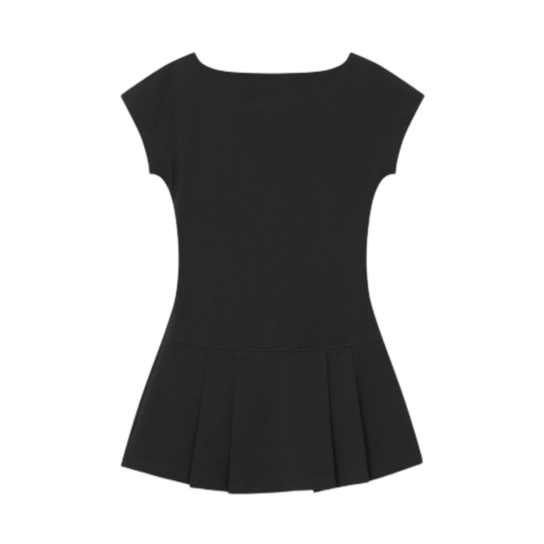 (W) 미세키서울 플리츠 버튼 미니 원피스 블랙((W) Miseki Seoul Pleats Button Mini Onepiece Black) - 2