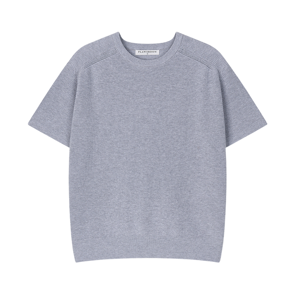 FL2615 Flawsroom Saddle Shoulder Cotton Knit Grey