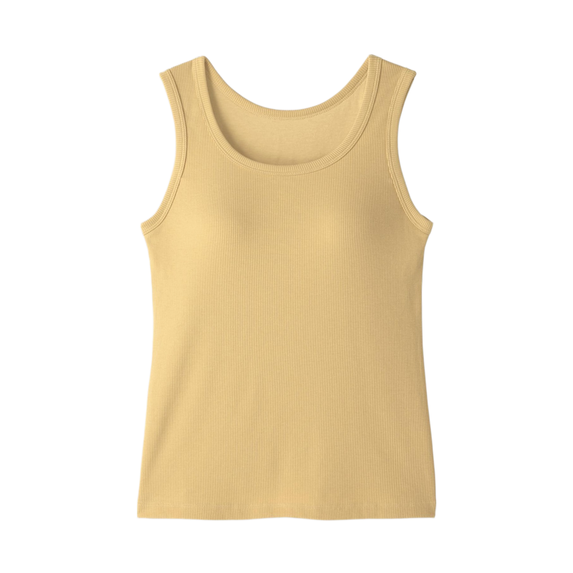 360325-43 (W) GU Bra-Feel Ribbed Tank Top Yellow
