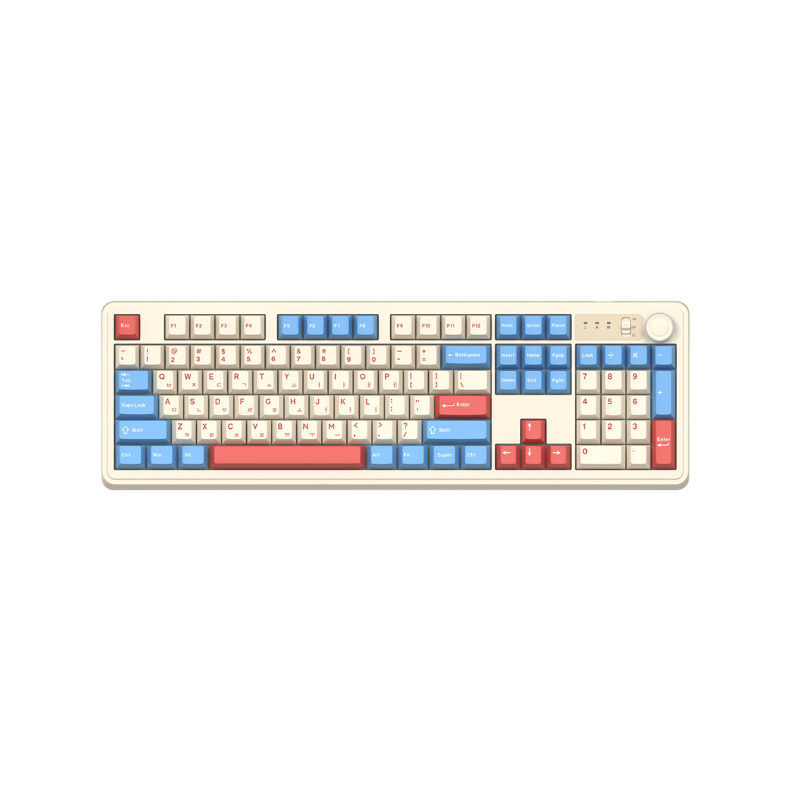 앱코 AF108PRO ABKO x SOAI 콜라보 3모드 기계식 키보드 코랄블루 세이야축(ABKO AF108PRO ABKO x SOAI Collaboration 3 Mod Mechanical Keyboard Coral Blue Seiya Axis)