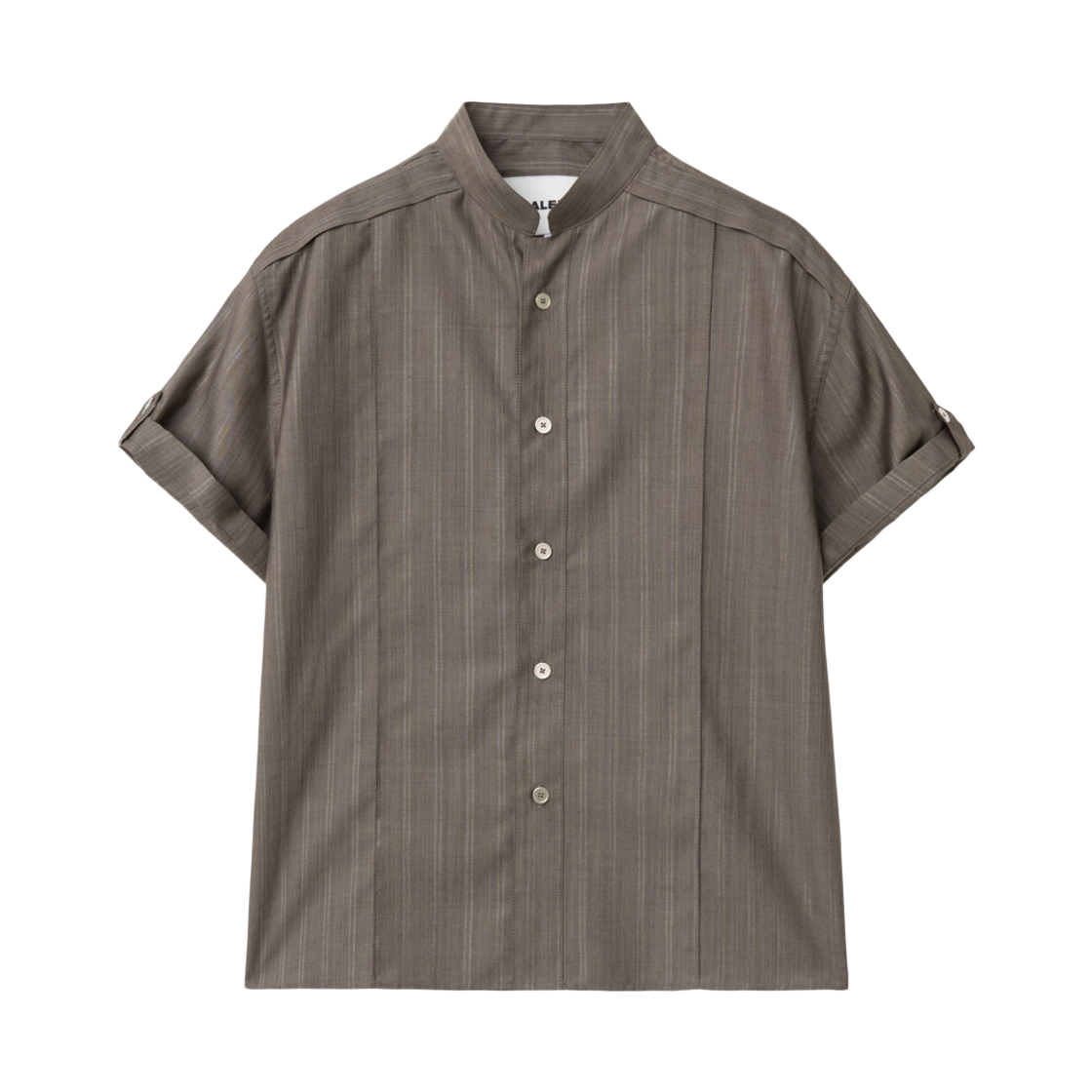 알렌느 핀턱 스트럭쳐 스탠 카라 셔츠 토프(Haleine Pintuck Structured Stand Collar Shirt Taupe (XT235))