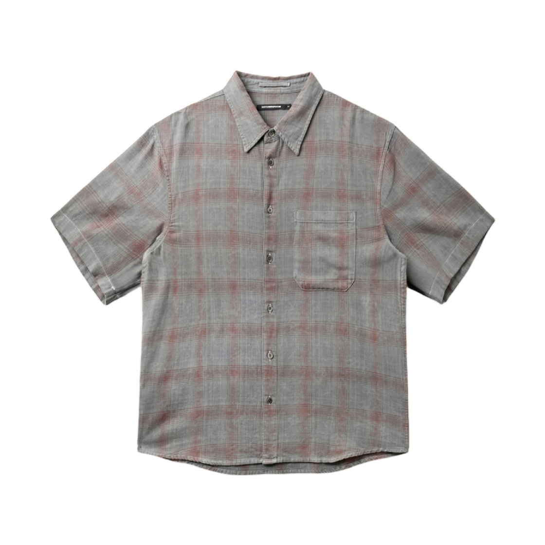 해칭룸 애로우 셔츠 오버 다이드 블리치드 체크 그레이(Hatchingroom Arrow Shirt Over Dyed Bleached Check Grey)