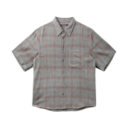 Hatchingroom Arrow Shirt Over Dyed Bleached Check Grey