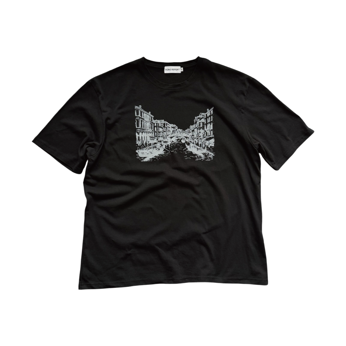호노 리포트 베네치아 프린트 티셔츠 블랙(Hono Report Venezia Print T-Shirt Black)