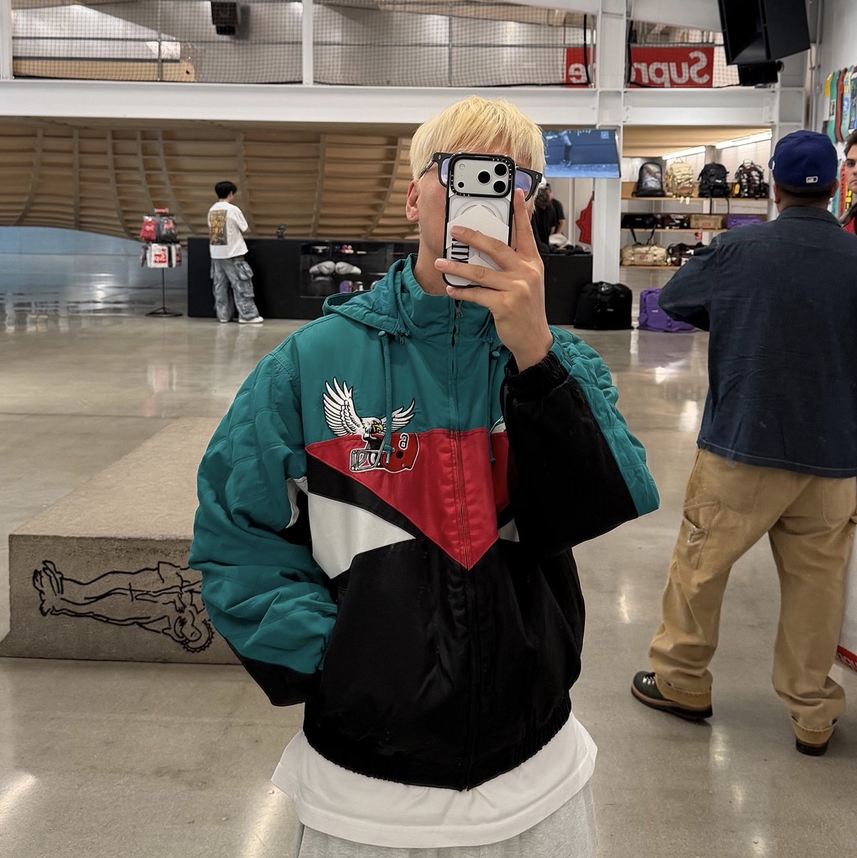 Supreme x MM6 Maison Margiela Split Stadium Jacket Black - 26SS 착용 스타일 - 2