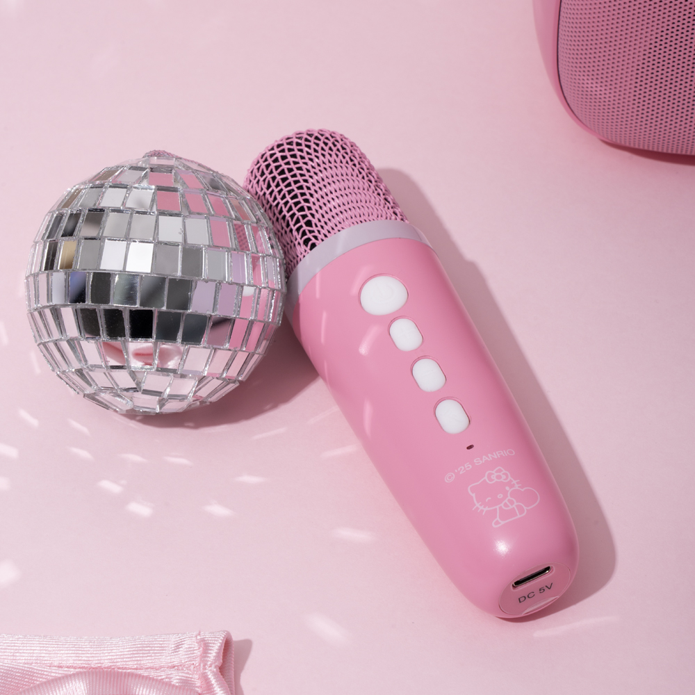 로이체 산리오 LED 무선 미니 블루투스 스피커 + 매직보이스 듀엣 마이크 2p 세트 헬로키티(Royche Sanrio Hello Kitty LED Wireless Mini Bluetooth Speaker + Magic Voice Duet Microphone 2P Set) - 5