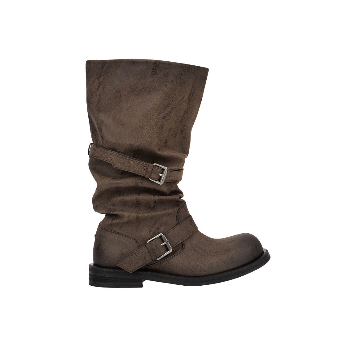 [6% 적립] 네거티브쓰리 슬라우치 롱부츠 워시드 브라운([6% 적립] NegativeThree  Slouchy Long Boots Washed Brown)