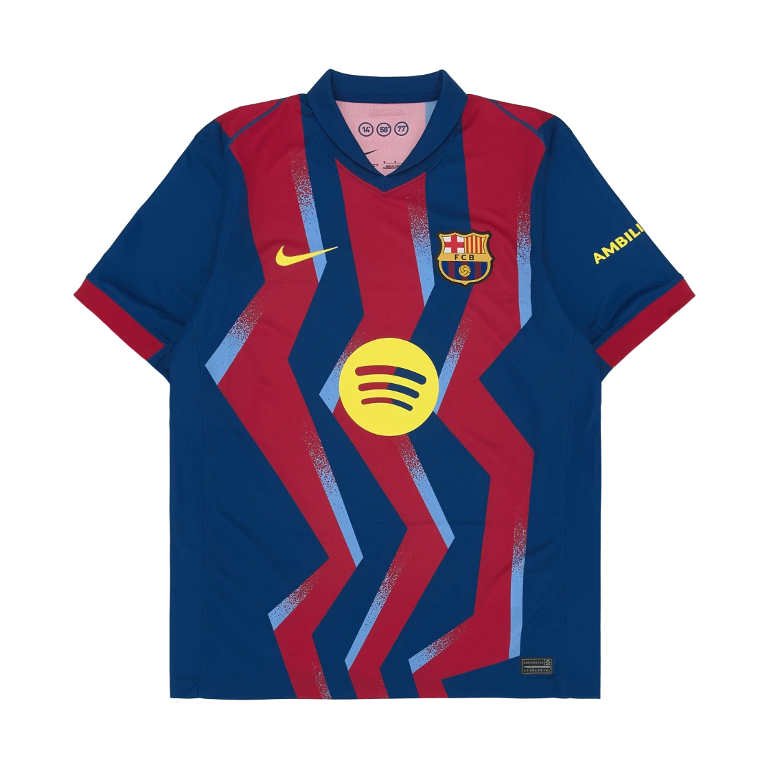 Nike Nike FC Barcelona 2025/26 Stadium Fourth Dri-Fit Soccer Replica Jersey Gym Blue Salsa Red (Non Marking Ver.) · S