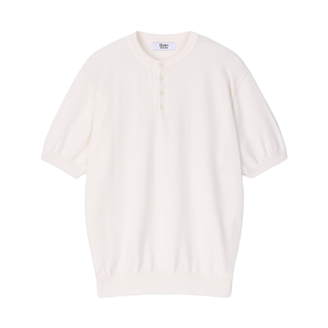 FL2506 Flawsroom Henleyneck Cotton Knit Ivory