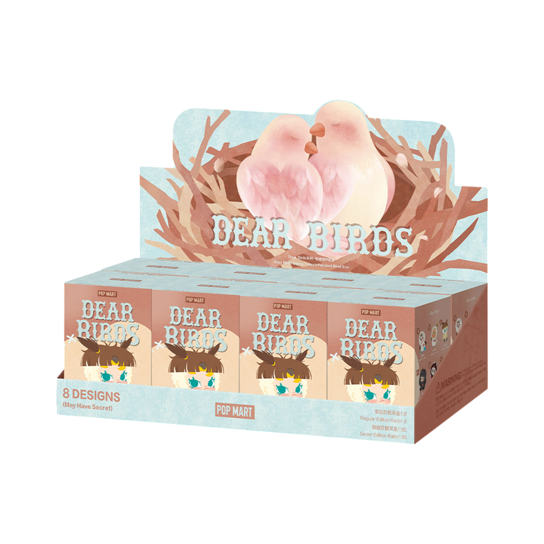- Pop Mart Dear Birds Series Plush Pendant Sealed Case (8 Blind Boxes)