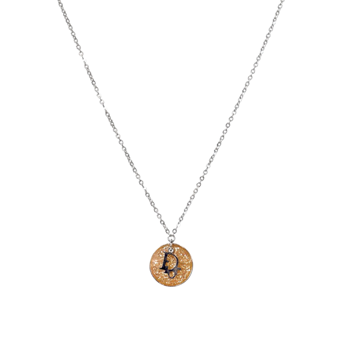 ITL49UFFTONM Dior Round Oblique Silver Necklace A-B58603