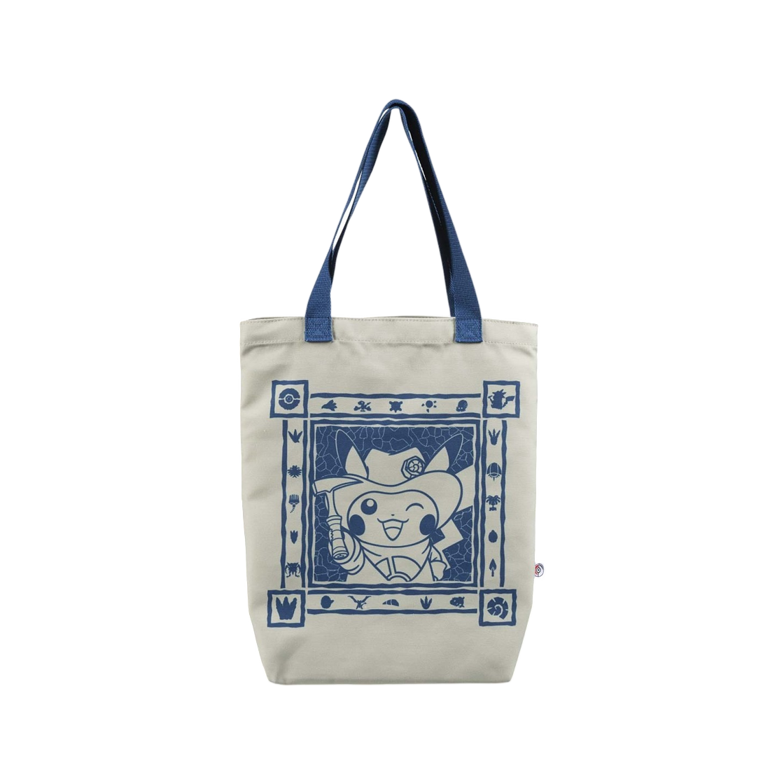 포켓몬 파슬 뮤지엄 굴착기 피카츄 & 컴퍼스 로고 토트백(Pokemon Fossil Museum Excavator Pikachu & Compass Logo Tote Bag)