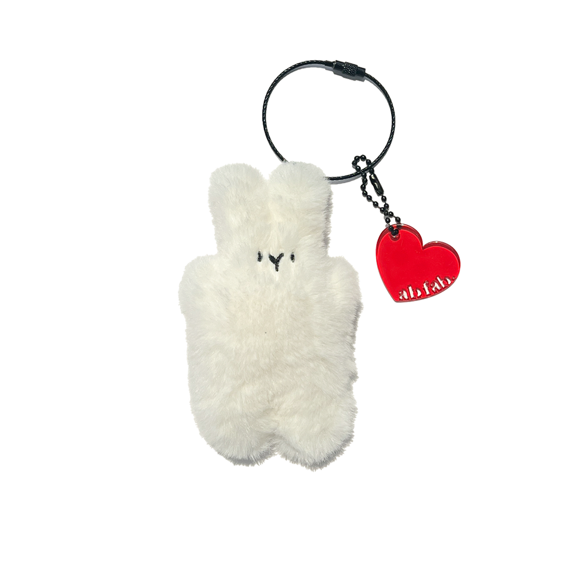 에이비페브 해피 버니 키링 화이트(ABFAB happy Bunny Key ring white)