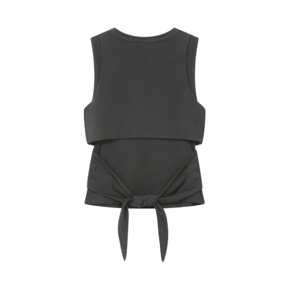 (W) 미세키서울 타이업 레이어드 슬리브리스 차콜((W) Miseki Seoul Tie Up Layered Sleeveless Charcoal) - 2