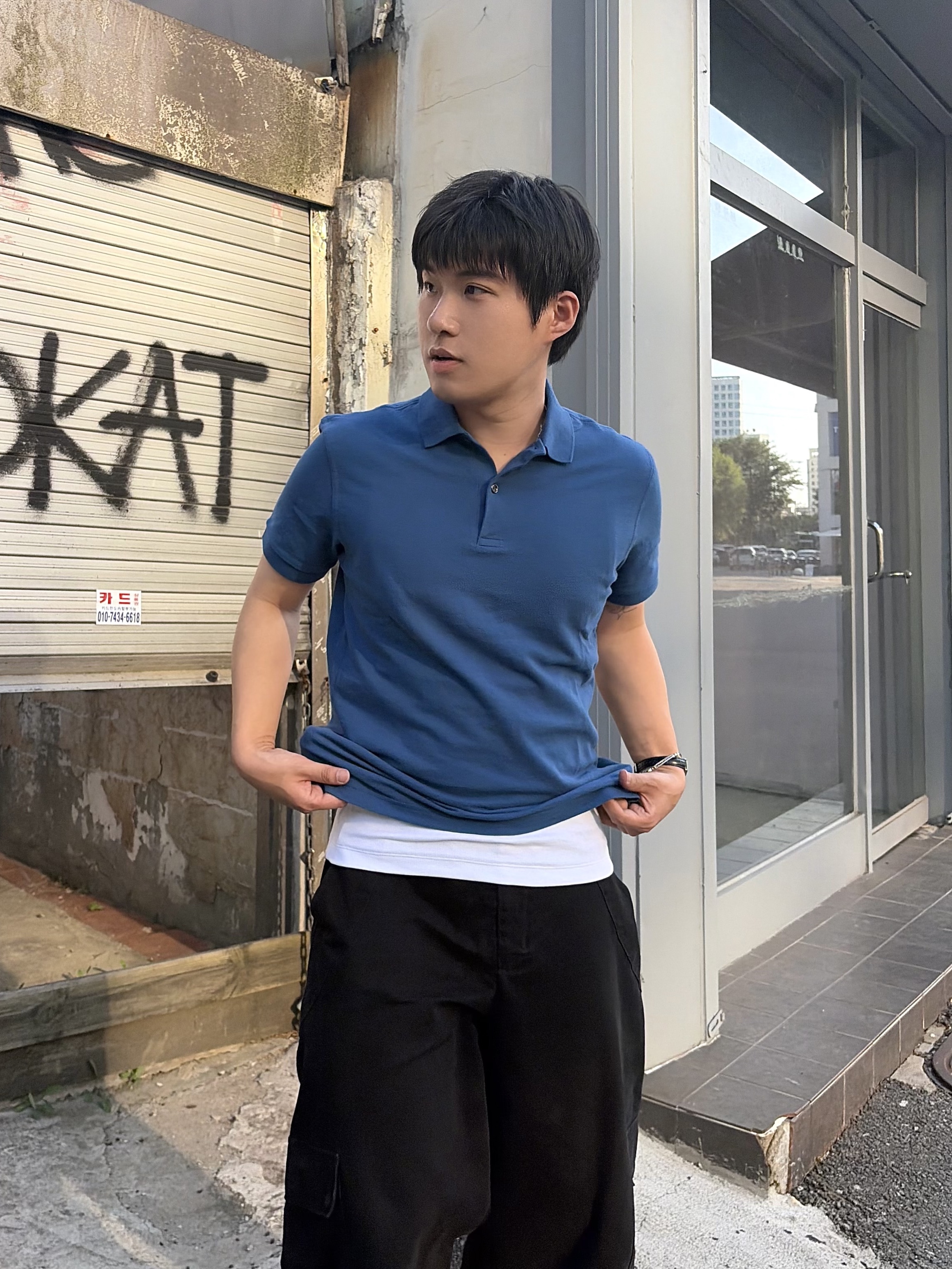 noun Washed Cargo Pants Black 착용 스타일 - 2