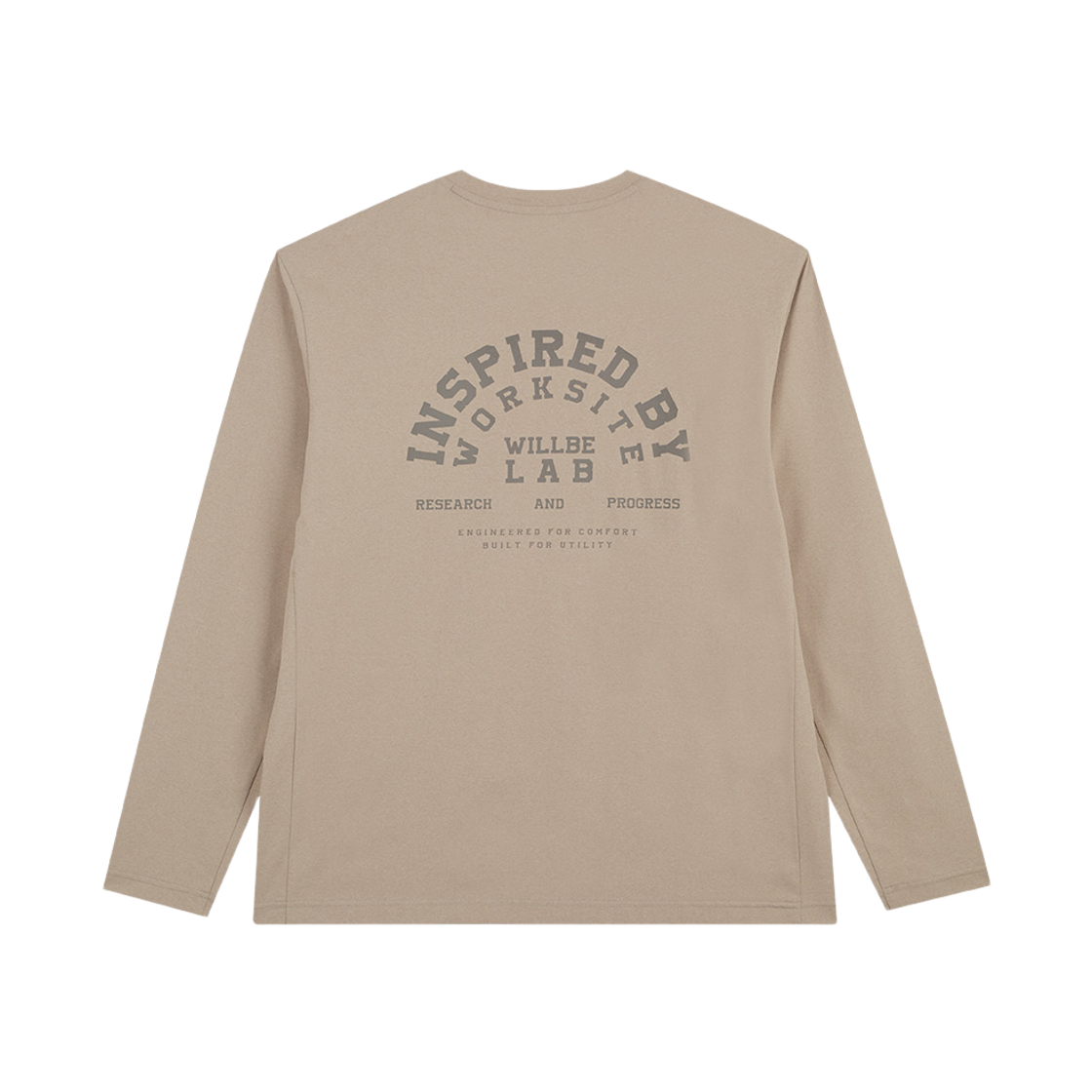 윌비랩 소로나 레터링 긴팔 티셔츠 베이지(WILLBE LAB Sorona Lettering Long-Sleeved T-shirt Beige)