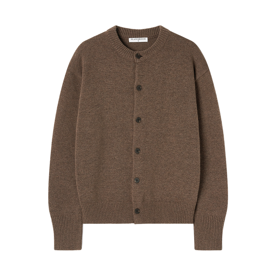 FL2541 Flawsroom Nights Crop Knit Cardigan Brown
