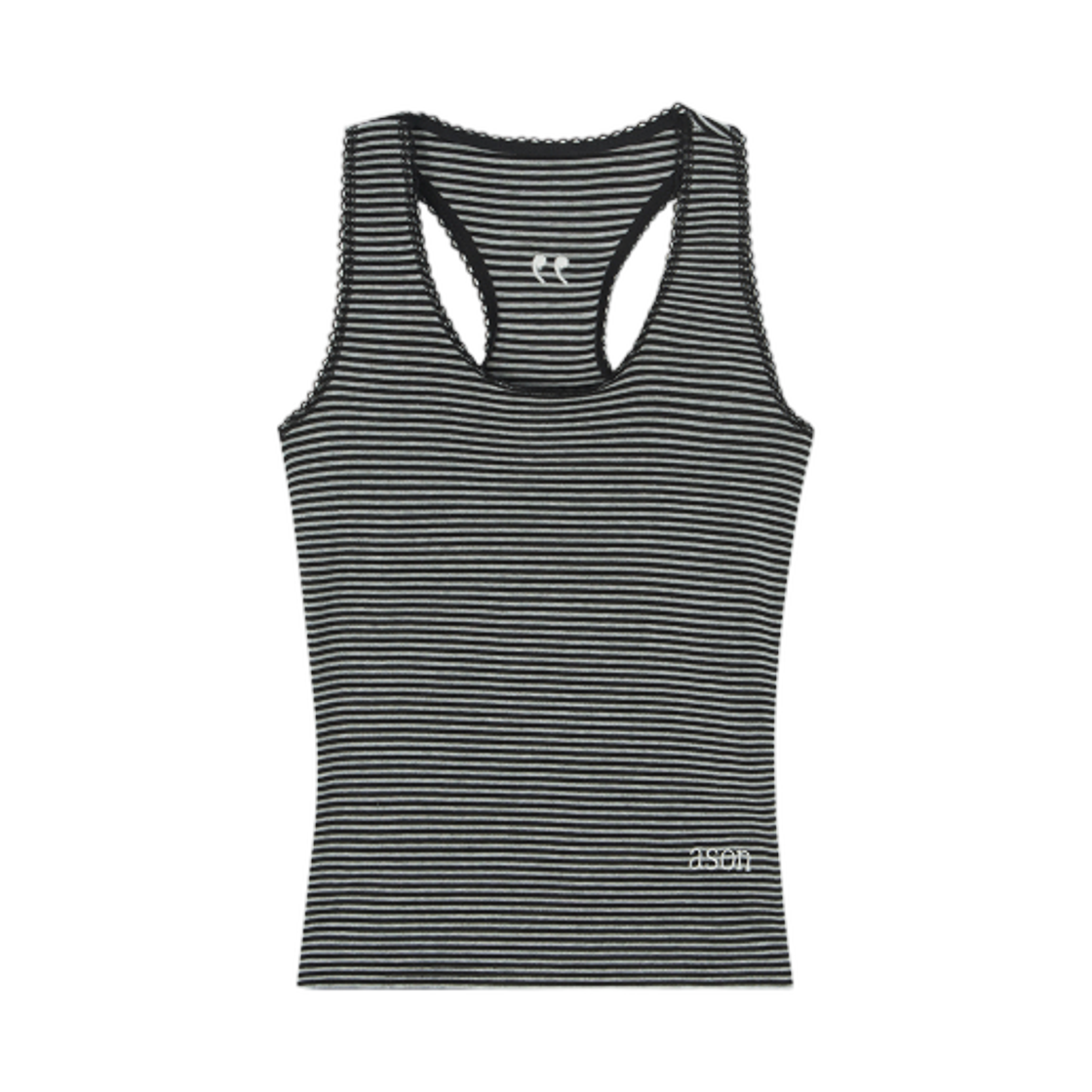 (W) 애즈온 리플 스트라이프 슬리브리스 블랙((W) Ason Ripple Stripe Sleeveless Black)