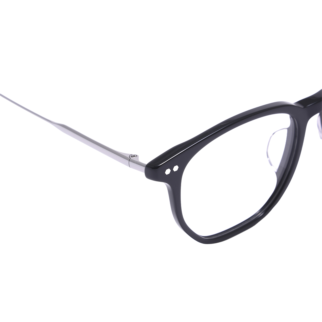 알로아이웨어 [SILVERBITE] SBG9602 0911G 오버실루엣 초경량 콤비 스퀘어 블랙/실버 안경테(ALO EYEWEAR [SILVERBITE] SBG9602 0911G oversized ultralight combo square black/silver eyeglass frame) - 4