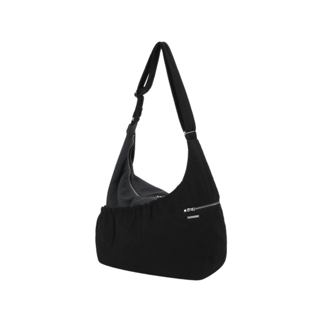 미세키서울 립드 레이어드 크로스백 블랙(Miseki Seoul Ribbed Layered Cross Bag Black) - 2