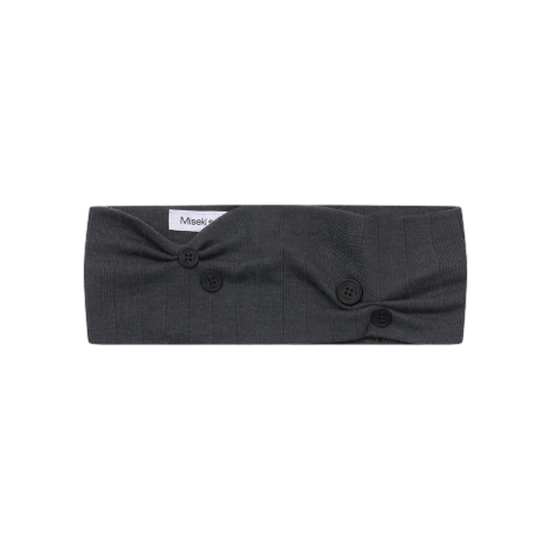 (W) 미세키서울 버튼 셔링 헤어 밴드 차콜((W) Miseki Seoul Button Shirring Hair Band Charcoal)