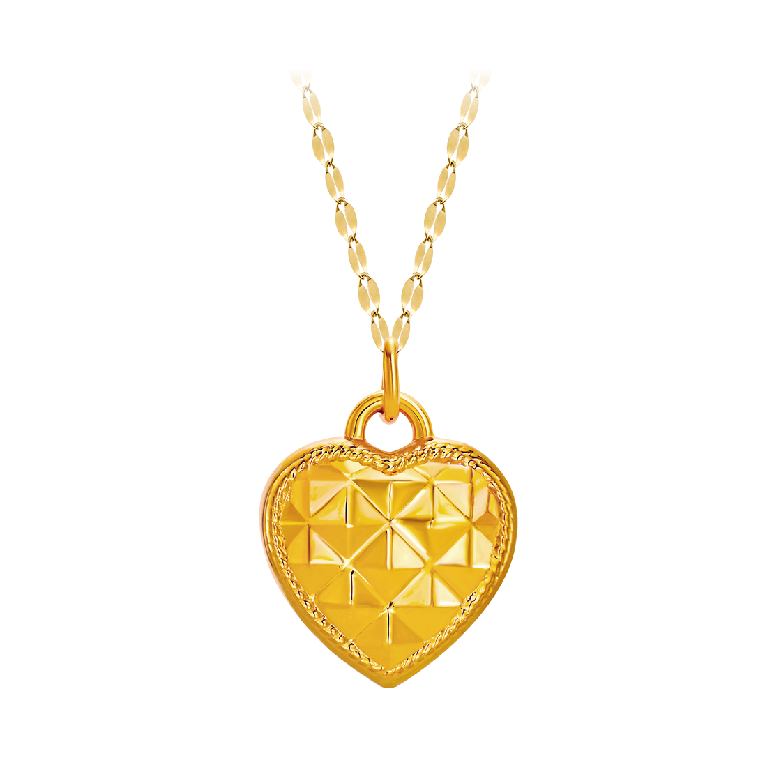 골드팡 24K 순금 마이노엘 펜던트+18K체인 목걸이 + 홀리데이 패키지 - 퀼팅하트(GOLDPANG 24K Gold My Noel Pendant + 18K Chain Necklace + Holiday Package - Quilted Heart) - 1