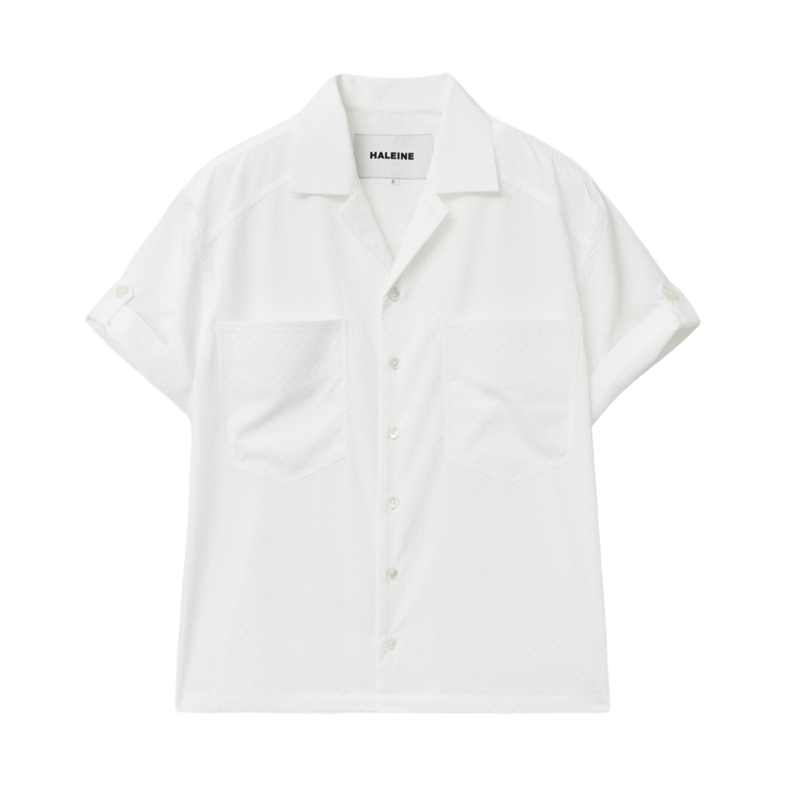 알렌느 택스쳐드 도트 오픈 카라 셔츠 오프 화이트(Haleine Textured Dot Open Collar Shirt Off-White (XT211))