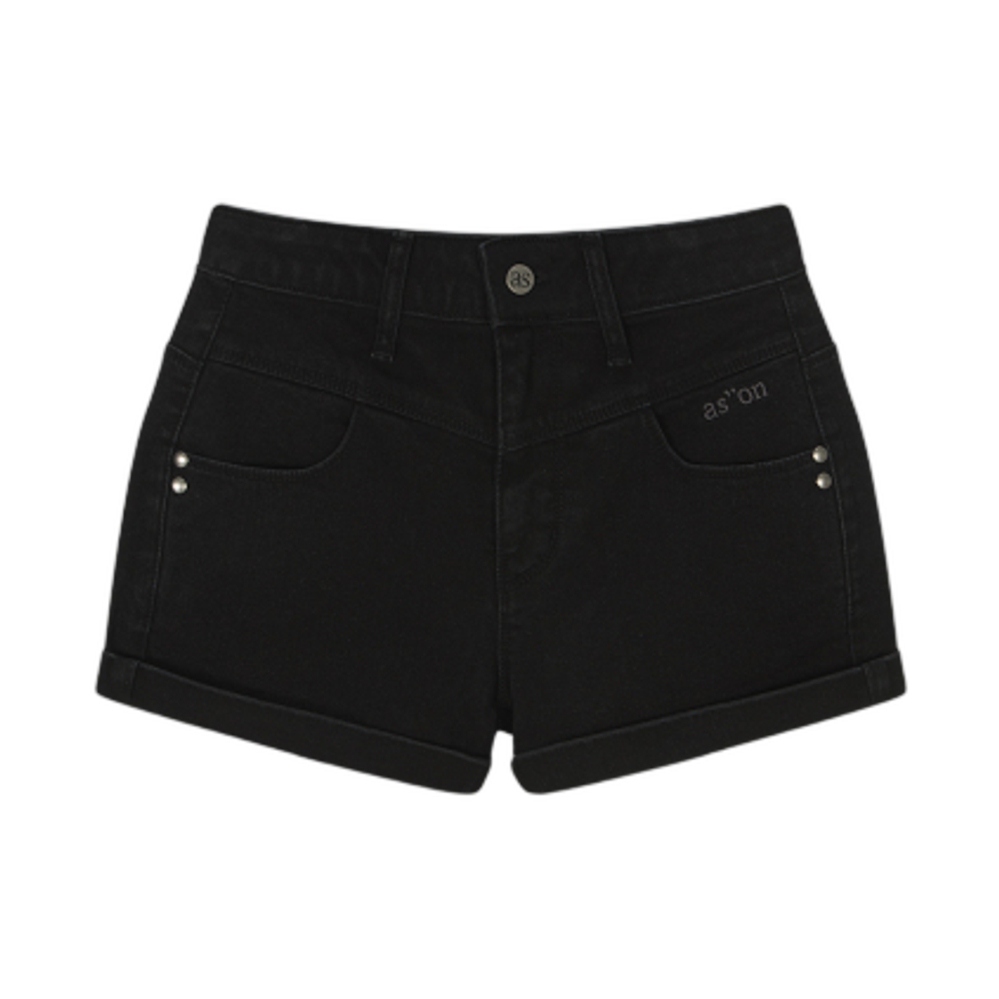(W) 애즈온 라인 숏 팬츠 블랙((W) Ason Line Short Pants Black)