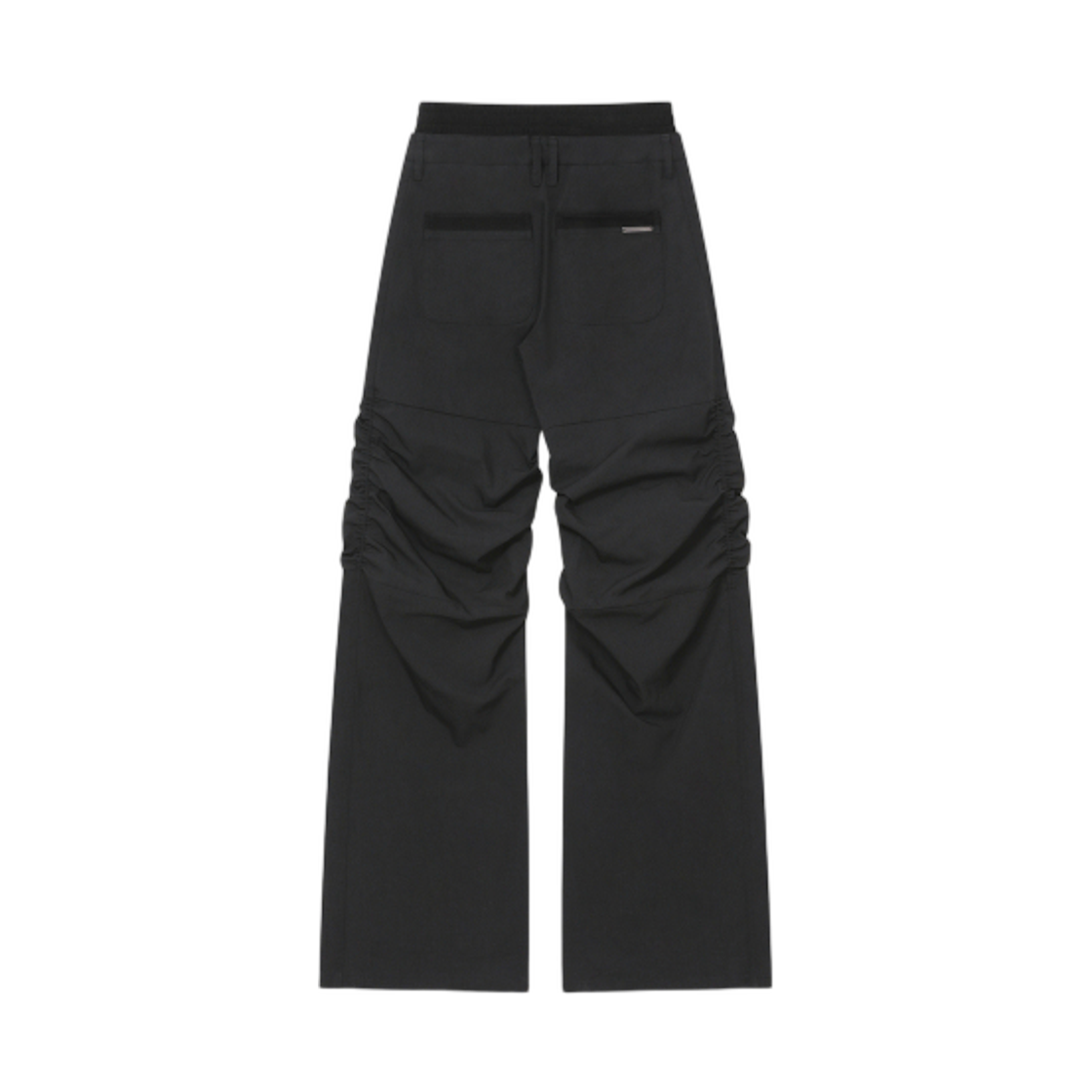 (W) 미세키서울 립드 레이어드 셔링 팬츠 블랙((W) Miseki Seoul Ribbed Layered Shirring Pants Black) - 2