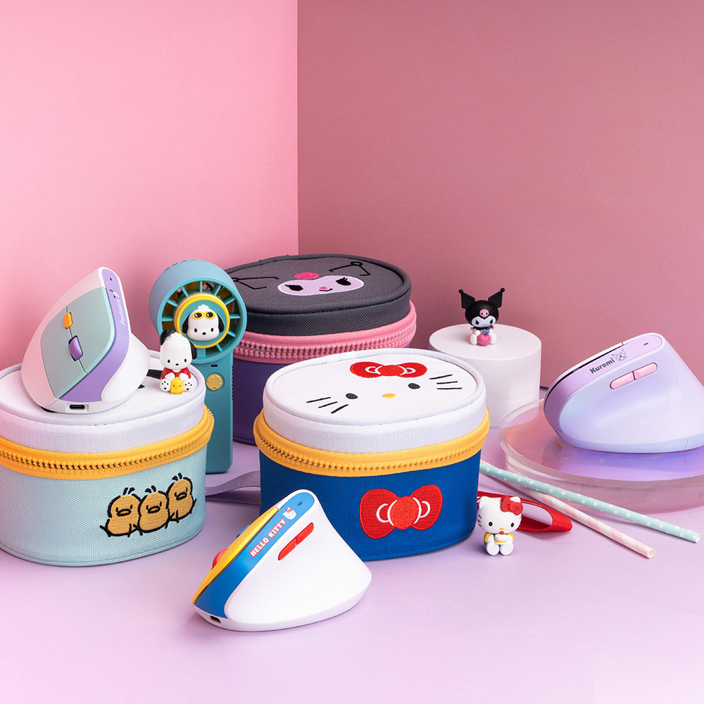 로이체 산리오 인체공학 저소음 버티컬 충전식 무선 마우스 + 파우치 세트(Royche Sanrio Silent Vertical Rechargeable Wireless Mouse + Pouch Set) - 2