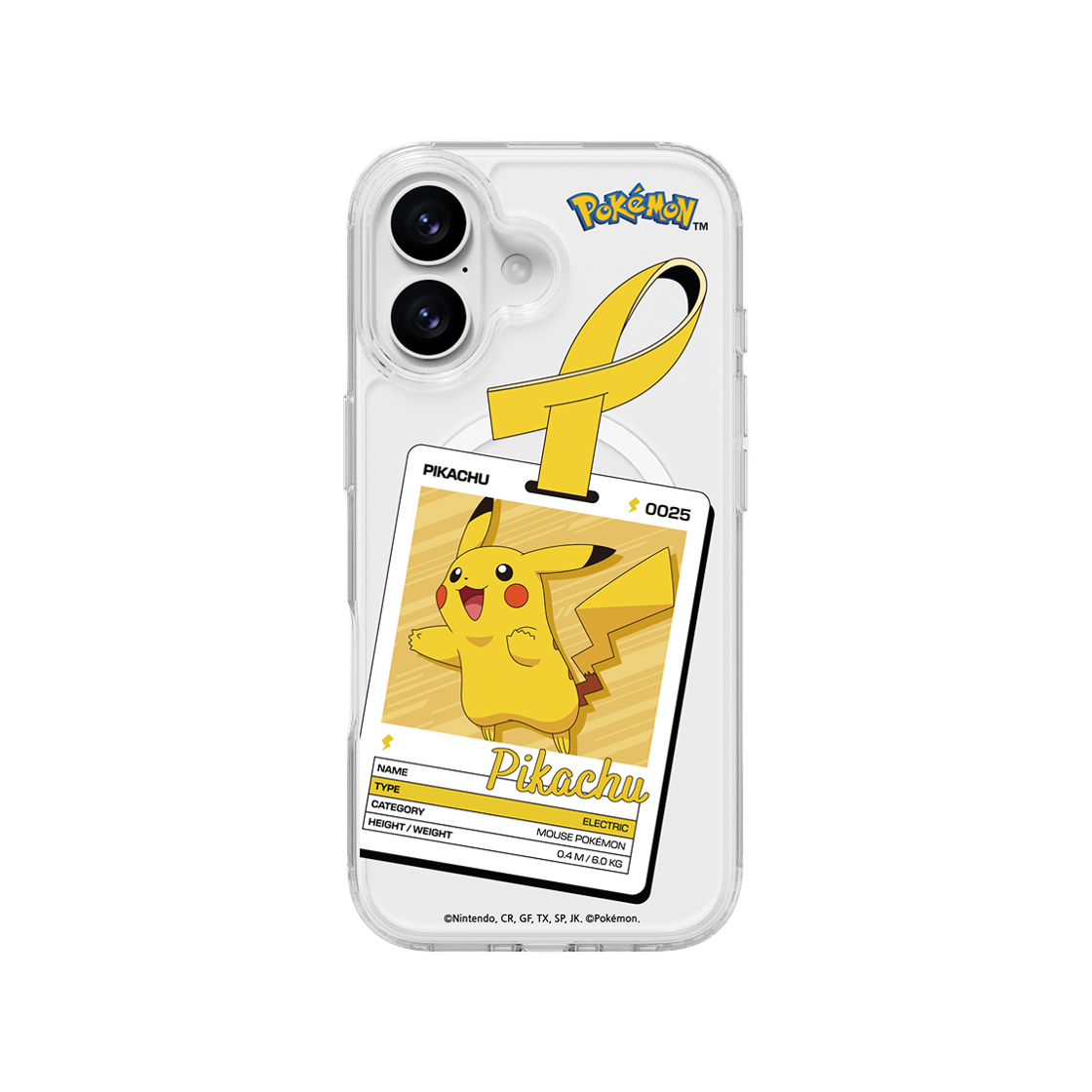 에스엘비에스 포켓몬 피카츄 네임택 클리어 마그넷 케이스 for iPhone17 Series(SLBS Pokémon Pikachu Name tag Clear Magnet Case for iPhone17 Series) - 2