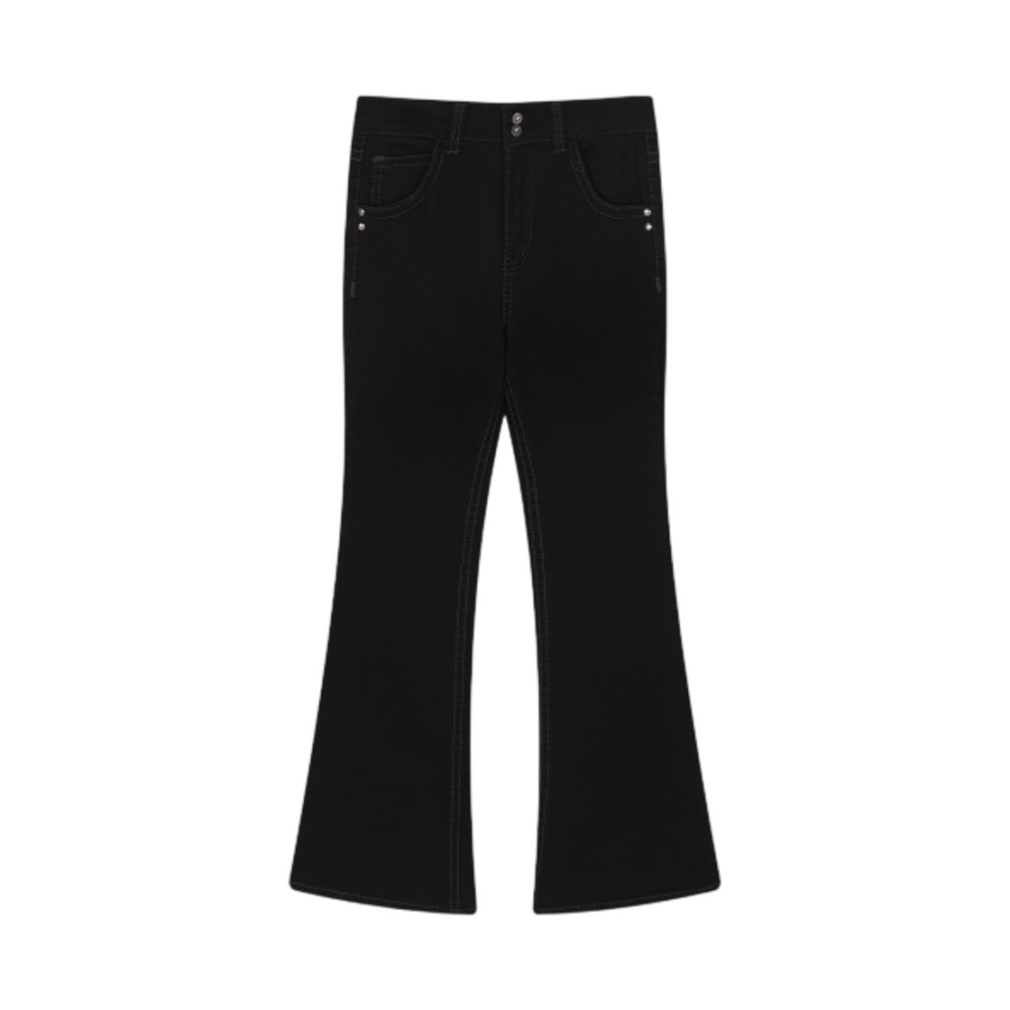 (W) 애즈온 로에 부츠컷 팬츠 블랙((W) Ason Loe Bootcut Pants Black)