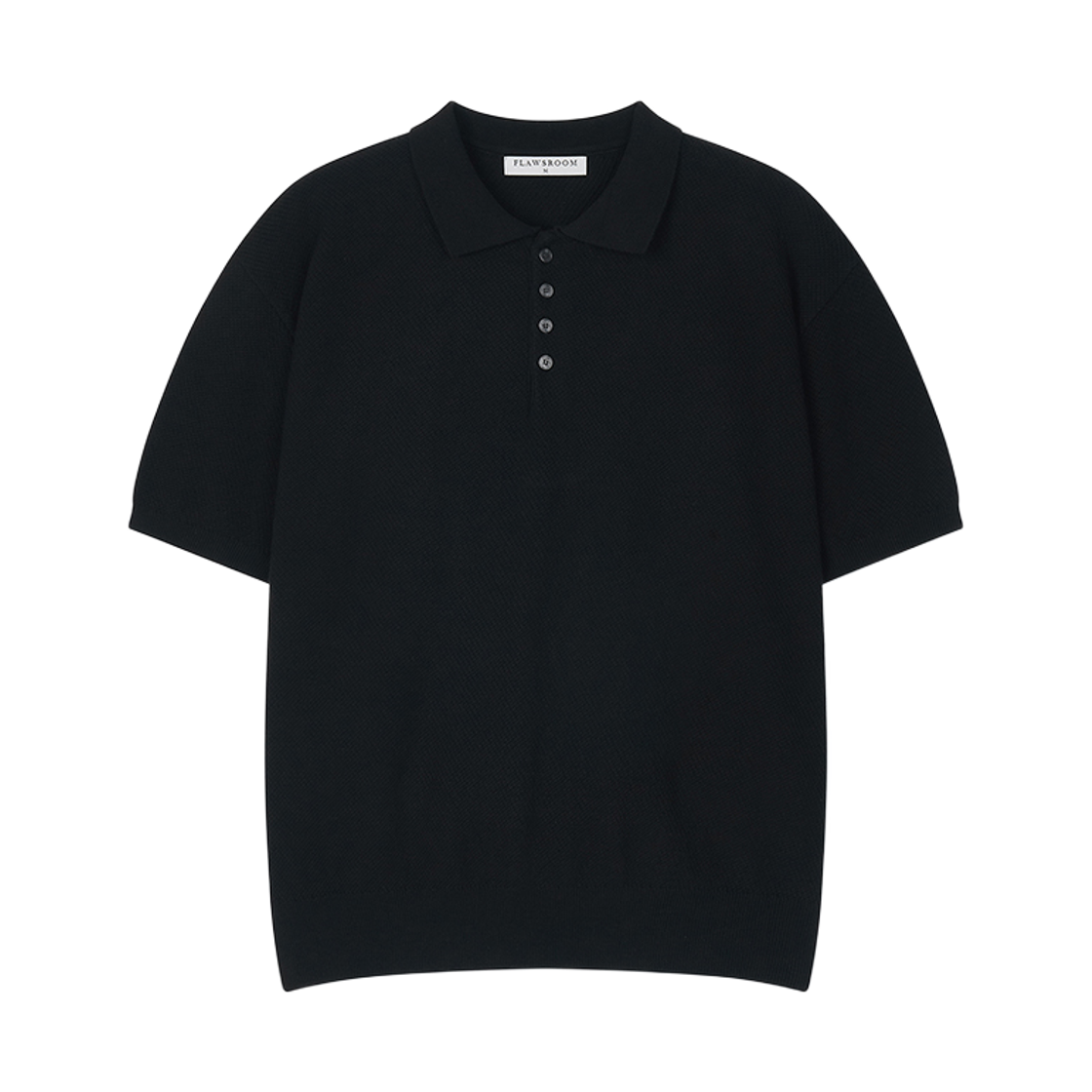 FL2610 Flawsroom Pure Cotton Collar Knit Black
