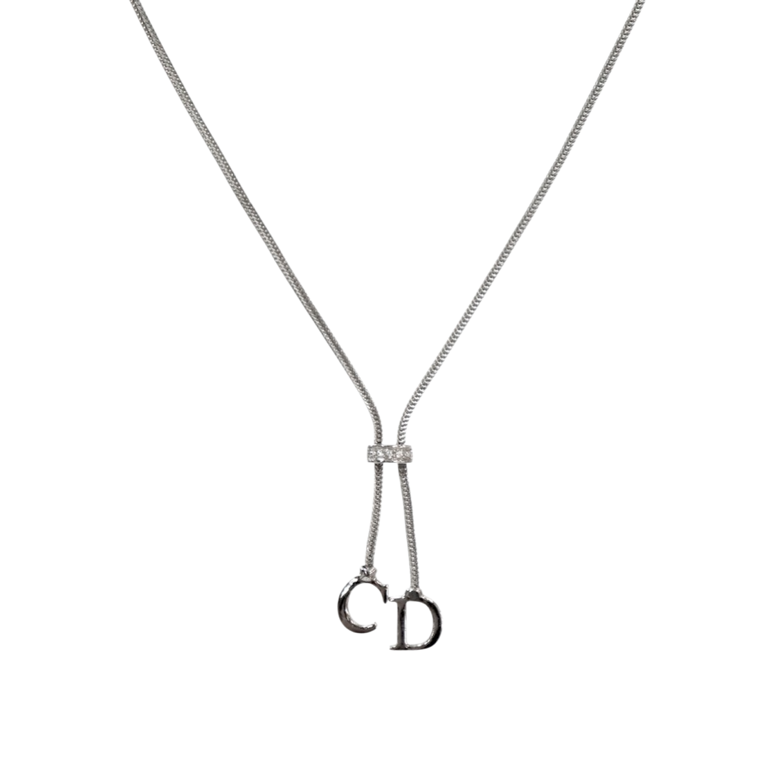 IT6MQTCBQ36F Dior Cubic CD Silver Necklace A-B58783