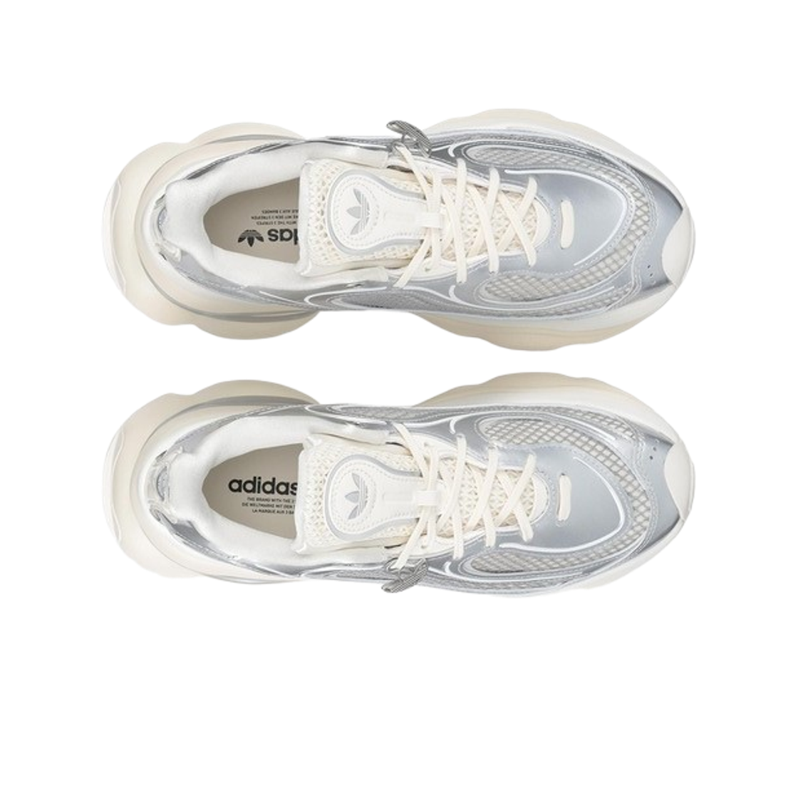 (W) 아디다스 오즈베누즈 실버 메탈릭 클라우드 화이트((W) Adidas Ozvenuz Silver Metallic Cloud White) - 2