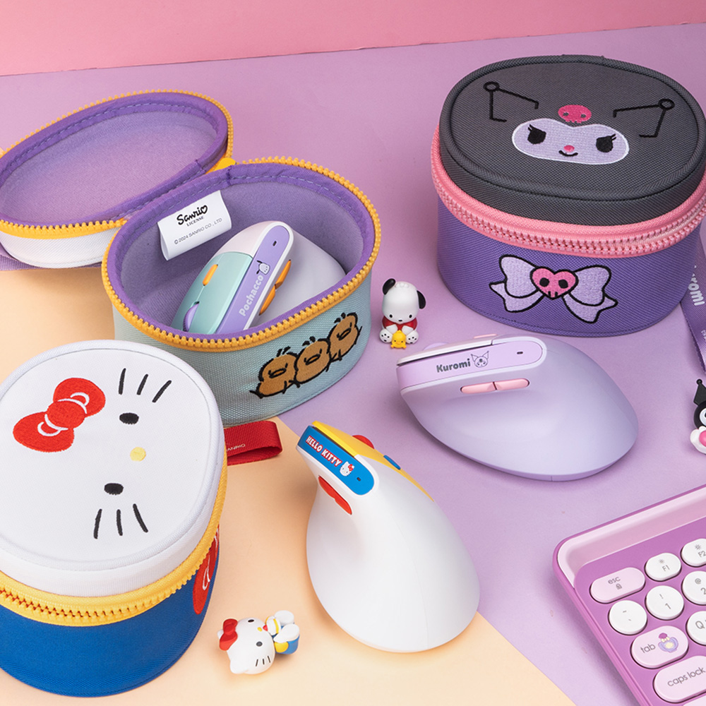 로이체 산리오 인체공학 저소음 버티컬 충전식 무선 마우스 + 파우치 세트(Royche Sanrio Silent Vertical Rechargeable Wireless Mouse + Pouch Set) - 3