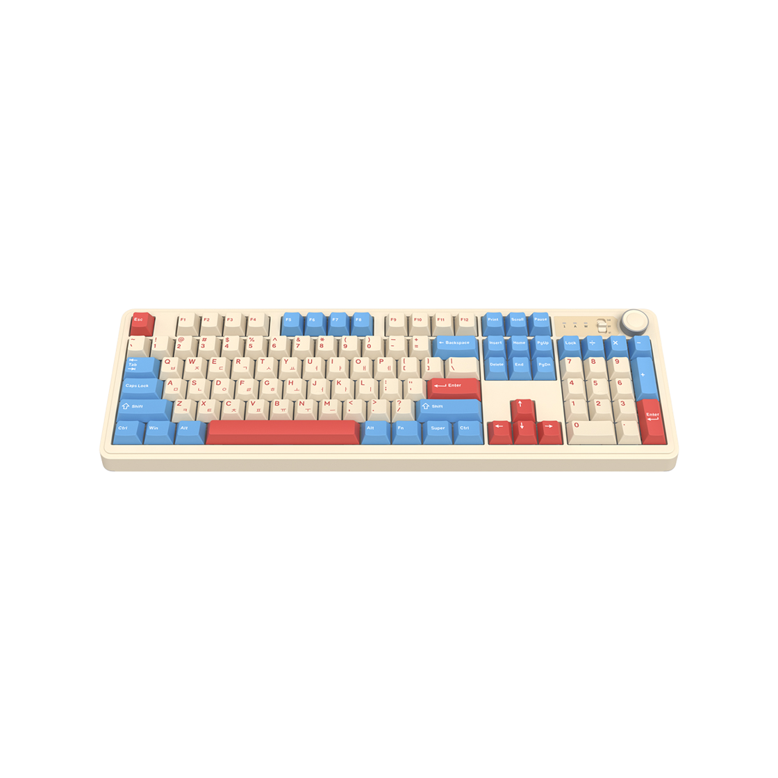 앱코 AF108PRO ABKO x SOAI 콜라보 3모드 기계식 키보드 코랄블루 세이야축(ABKO AF108PRO ABKO x SOAI Collaboration 3 Mod Mechanical Keyboard Coral Blue Seiya Axis) - 4