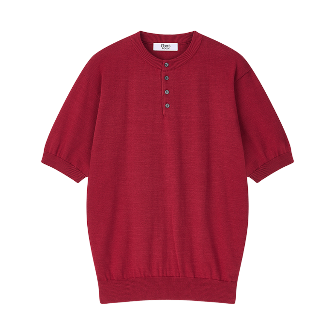 FL2504 Flawsroom Henleyneck Cotton Knit Red