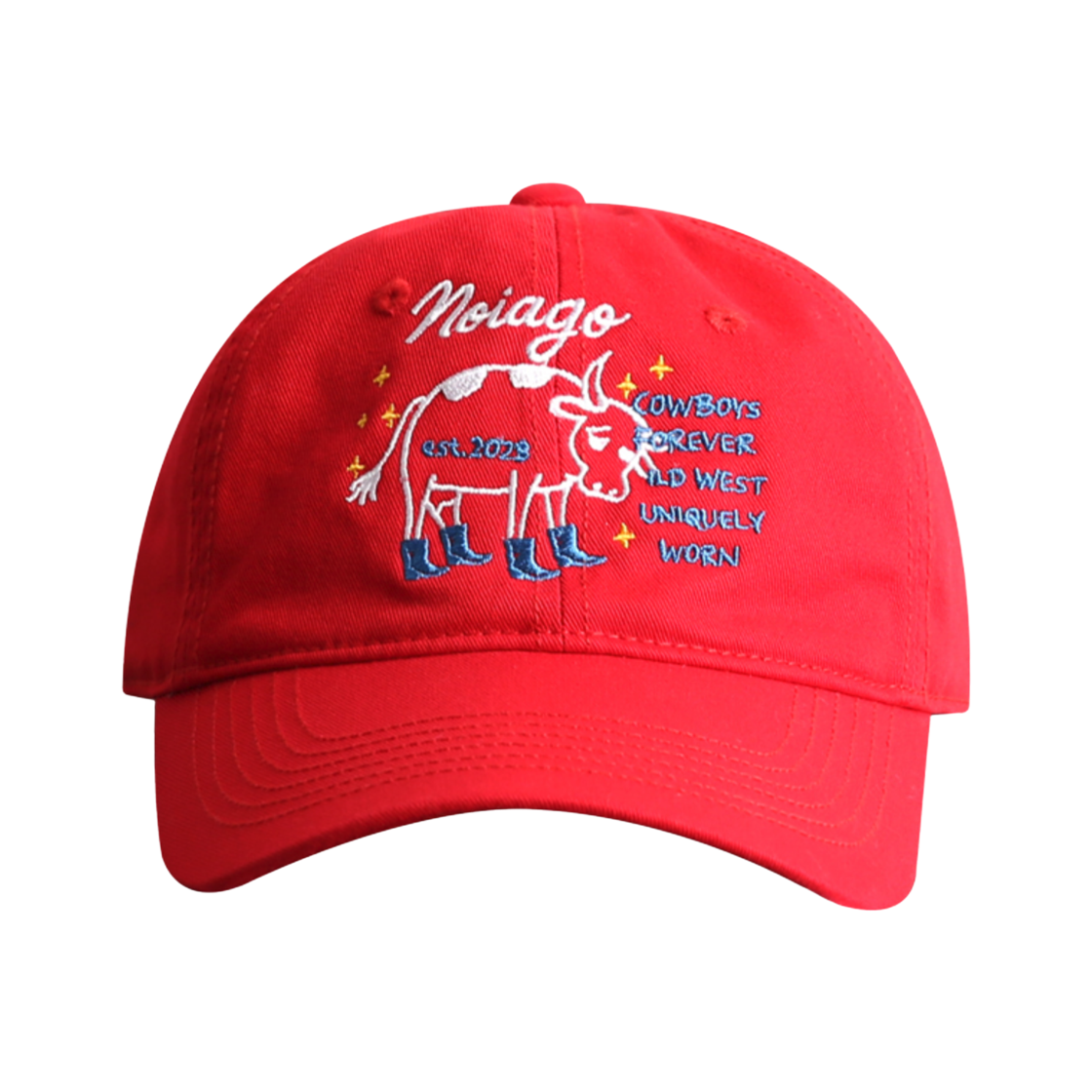 노이아고 카우 코튼 볼캡 레드(Noiago Cow Cotton Ball Cap Red)