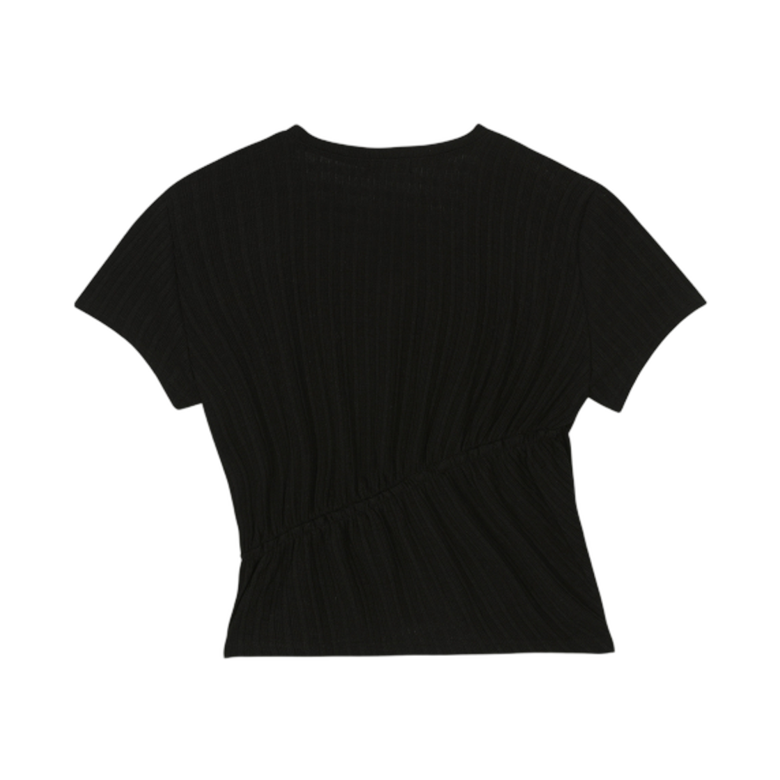 (W) 애즈온 소프트 셔링 티셔츠 블랙((W) Ason Soft Shirring T-Shirt Black) - 2