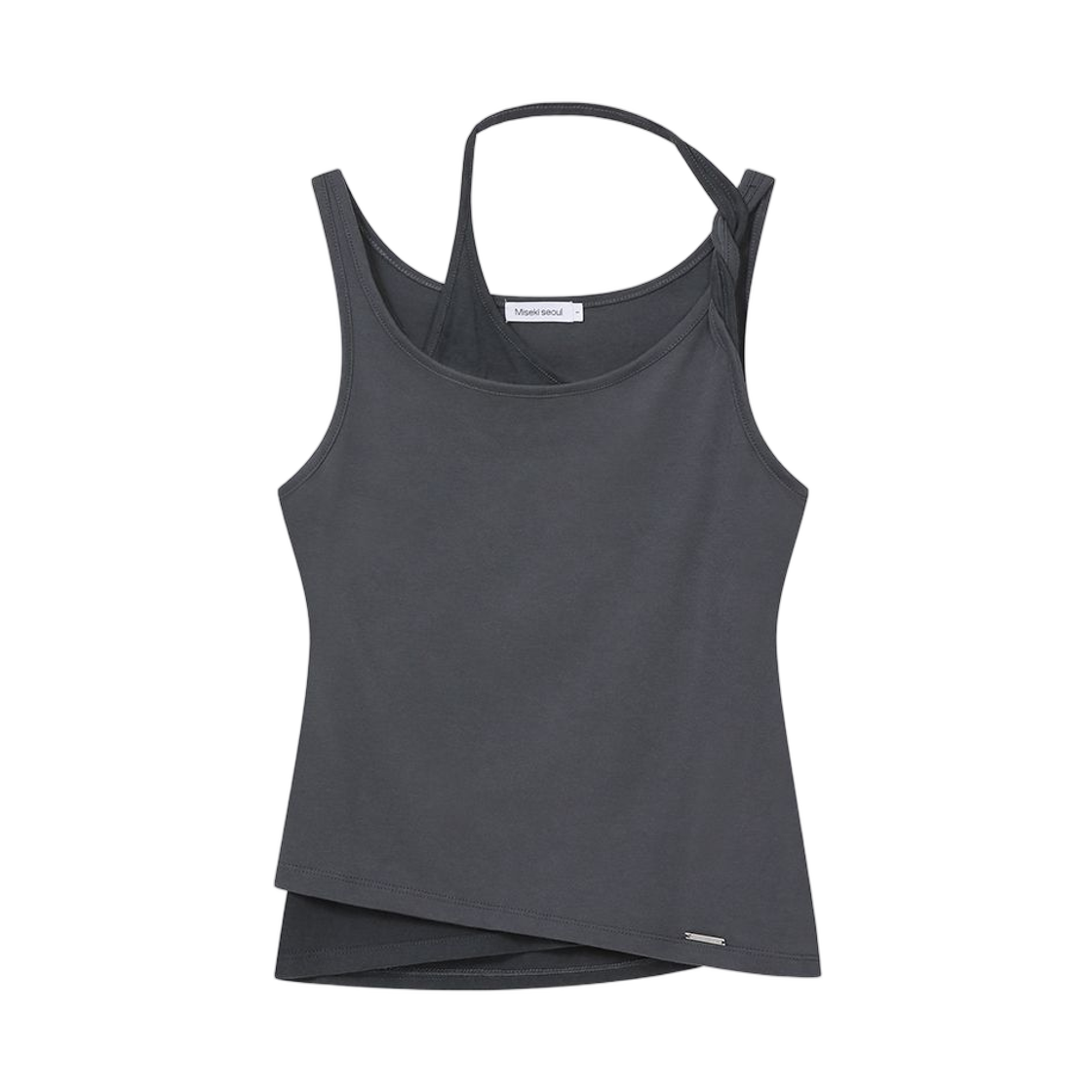 (W) 미세키서울 트위스트 스트링 레이어드 슬리브리스 차콜((W) Miseki Seoul Twist String Layered Sleeveless Charcoal)